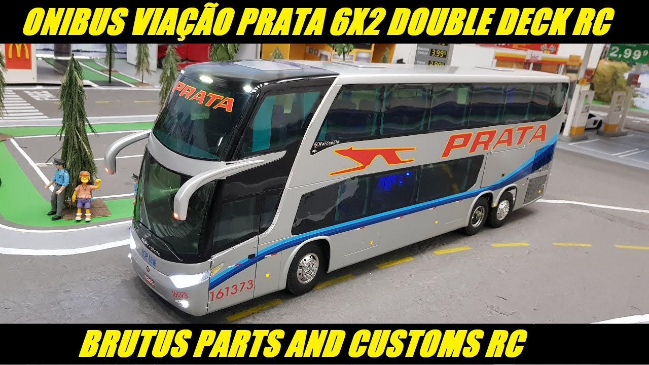 BRUTUS - ONIBUS MARCOPOLO 1800 DD VIA&Ccedil;&Atilde;O PRATA DE CONTROLE REMOTO