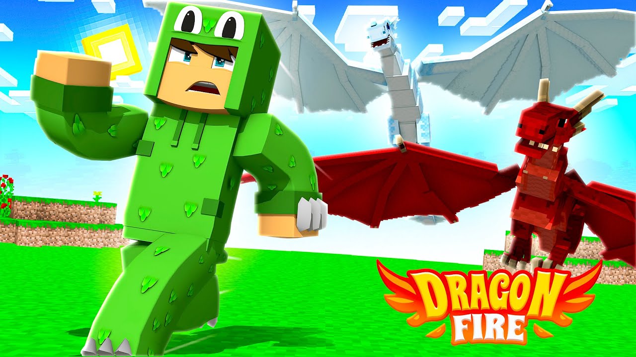 A LARGE DRAGON ATTACK- Minecraft DragonFire