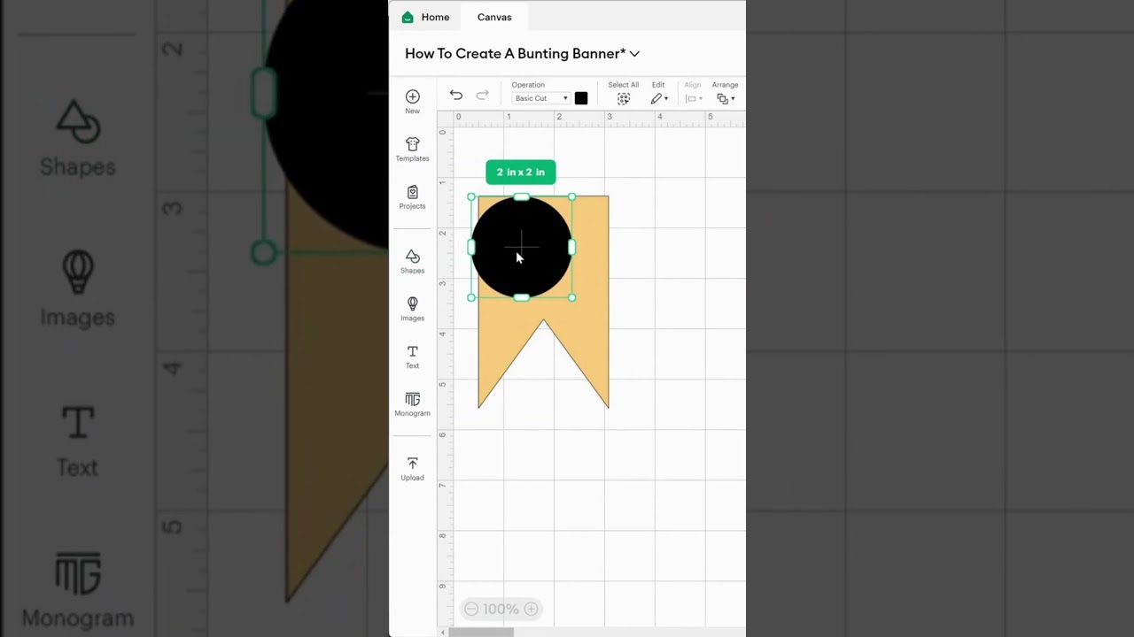 How to Design a Bunting Banner in Cricut Design Space  #cricut #craftdesign  #designspace
