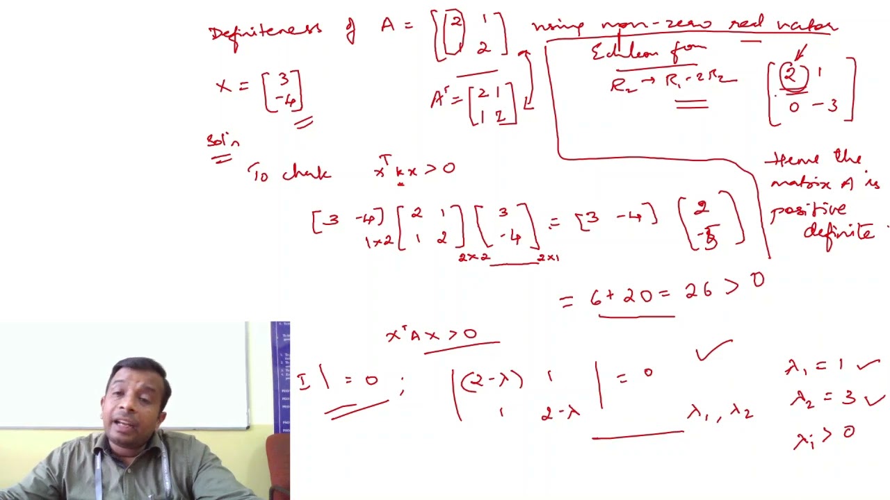 Basic Signal Processing  21EC33 Positive Definite Matrix