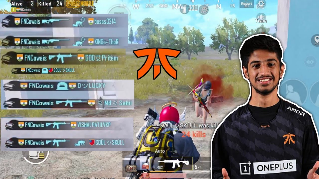 Fnatic Owais Clutch 1 vs 8 | solo vs squad 26 Kills | Pubg Mobile