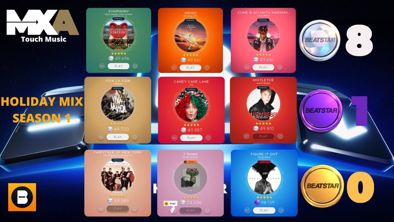 Beatstar : Tour Pass S1 •HOLIDAY MIX• / I'm playing All songs of season 1