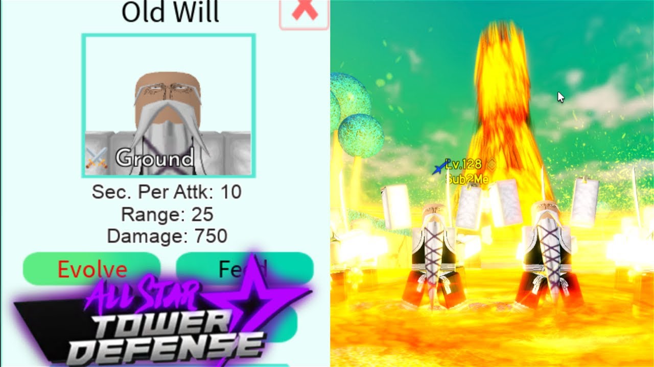 Old Will 6 Star Showcase | Exclusive Double Path Unit In All Star Tower Defense!