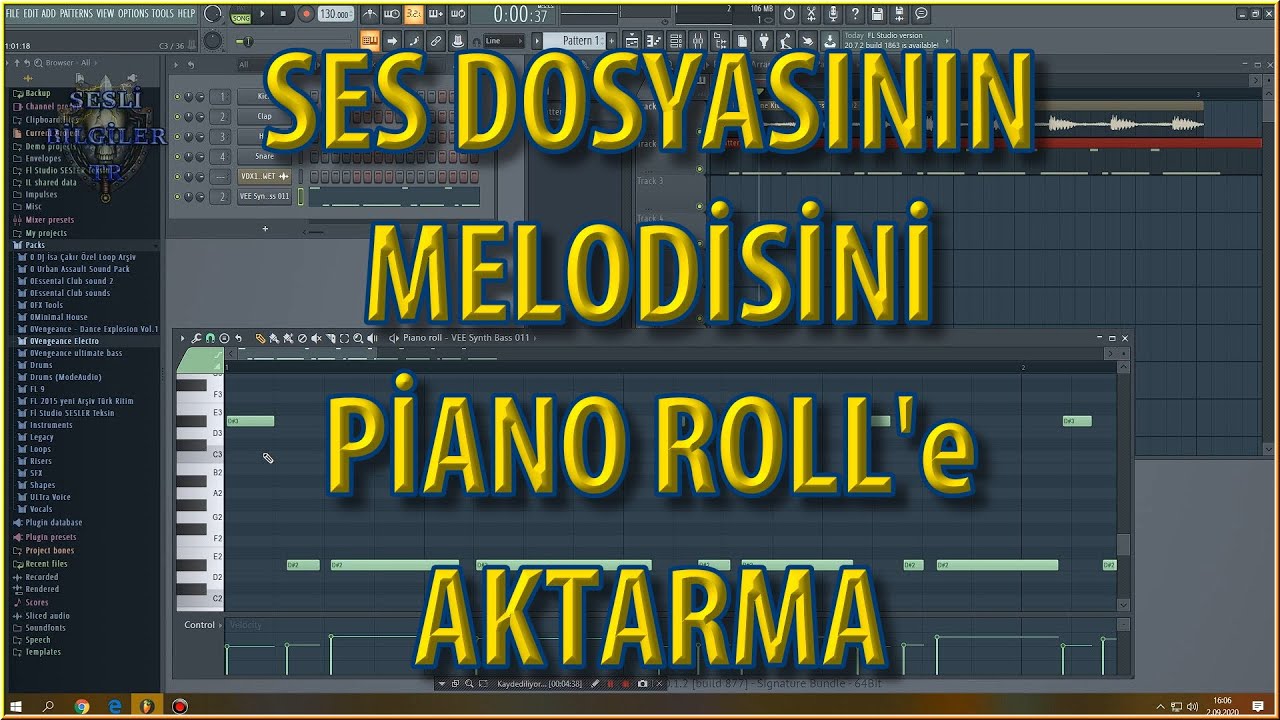 FL Studio'da Bir Ses Dosyasının Melodisini Piano Roll'e Aktarmak Melodi Çıkarma Nota- DJ İsa Çakır