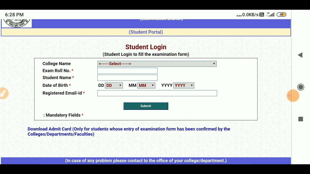 How to fill du examination form 2021 | DU examination form fill | complete process👍