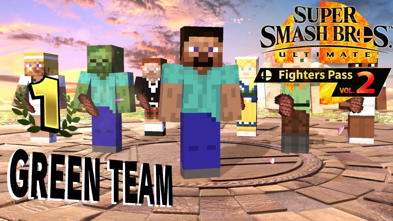Super Smash Bros Ultimate Minecraft Steve/Alex Victory Screen, Intro, & No Contest Screen!