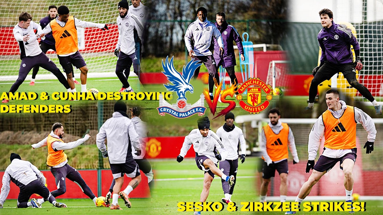 YES✅️ MANCHESTER UNITED LAST FULL TRAINING AHEAD OF CRYSTAL PALACE GAME TOMORROW MOUNT,SESKO,AMAD🔥