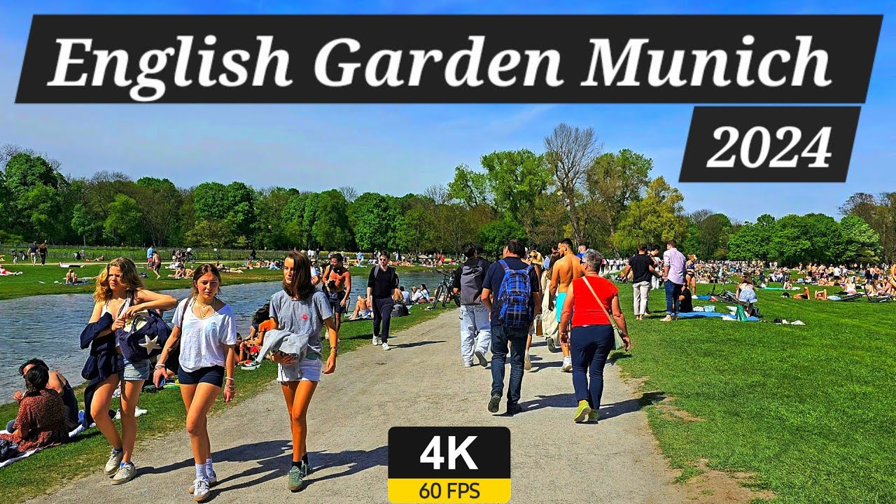 ENGLISH GARDEN MUNICH GERMANY -  Englischer Garten München walking April 2024 - 4K 60fps no cuts