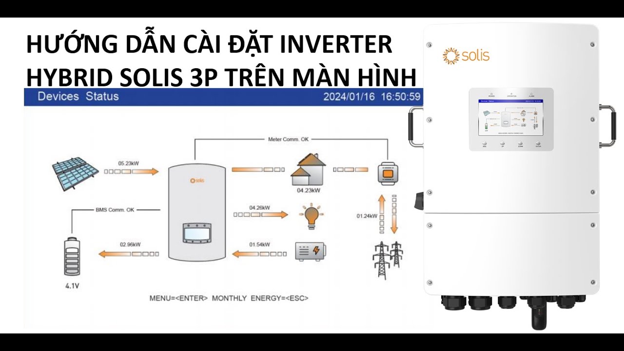 HƯỚNG DẪN CÀI ĐẶT INVERTER SOLIS HYBRID 3P PLUS CHỈ 5 PHÚT