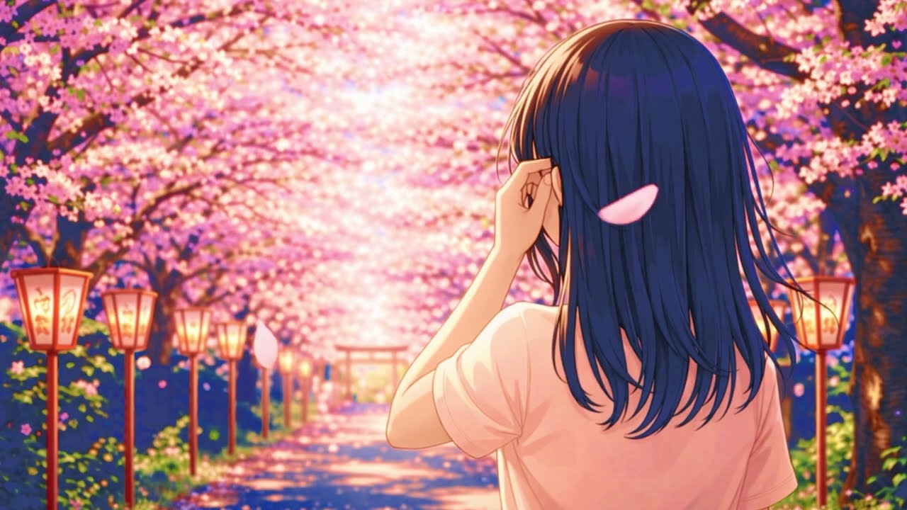 Beautiful Piano & Goddess Humming – Cherry Blossom Tunnel | Dreamy Spring Song