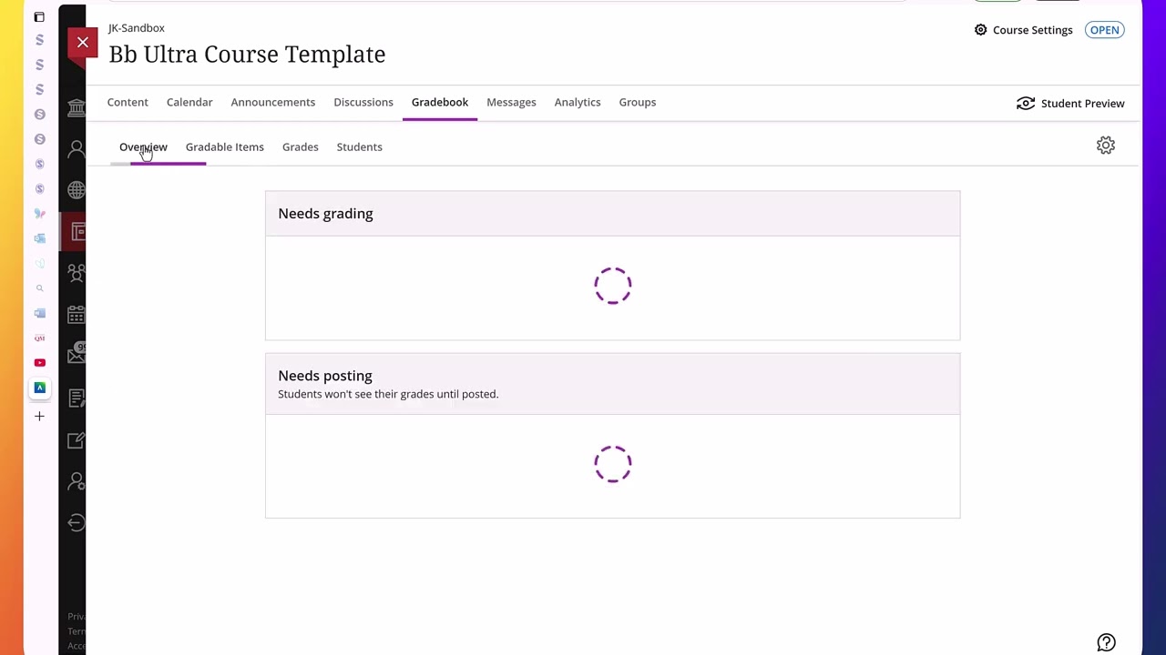 Blackboard Ultra Gradebook: Overview