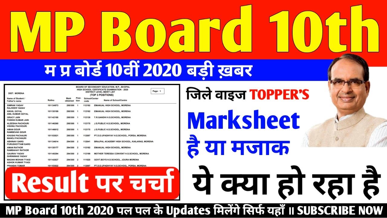 Mp board 10th result 2020 Note | mp board class 10th result 2020 | Mp board result | Mp board result