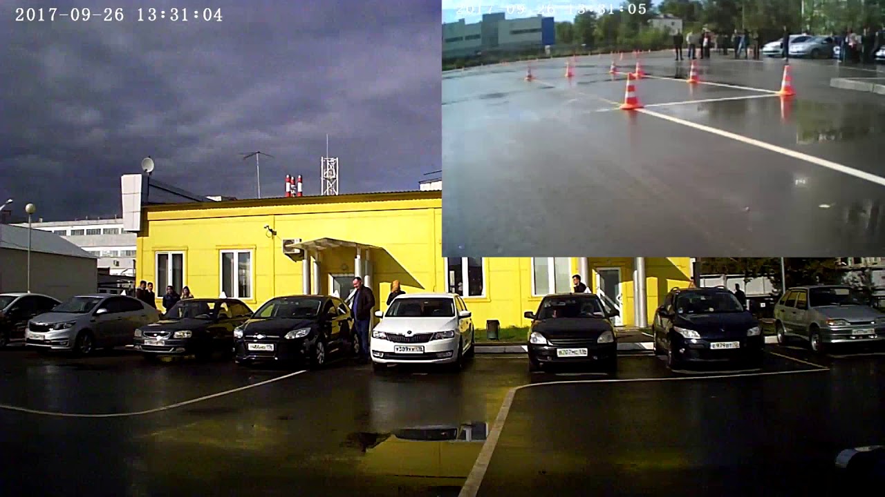 ЭКЗАМЕН НА АВТОДРОМЕ( сдача площадки, двое сдали, одна нет)
