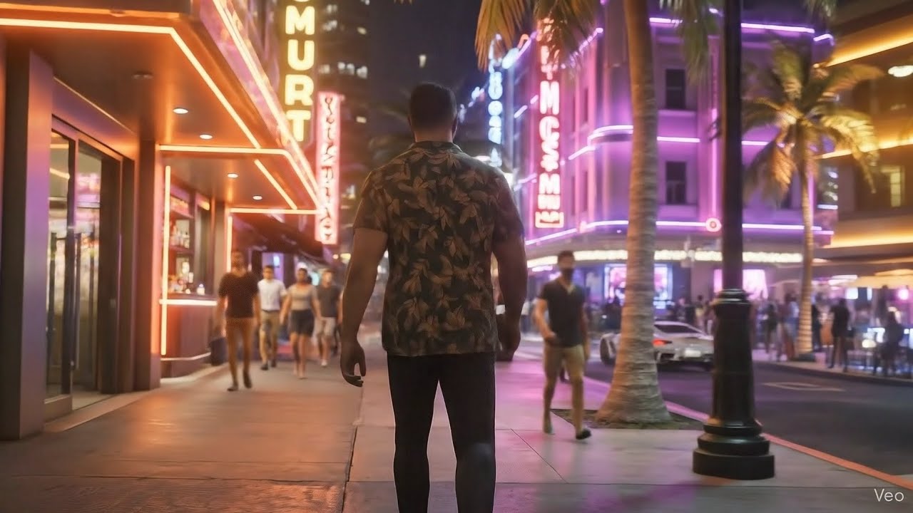 GTA 6 - Trailer 3 Screenshots animés par Veo 3.1 (en attendant)