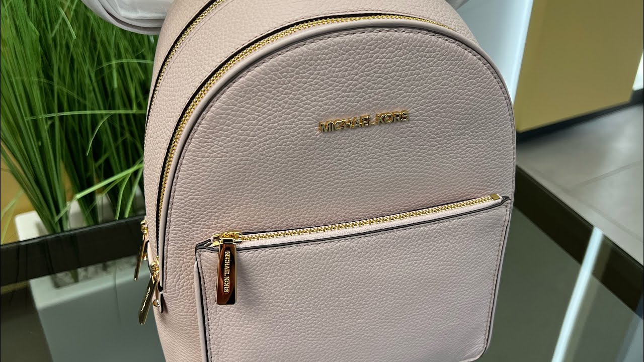 Распаковка рюкзака MICHAEL KORS Adina Medium Pebbled Leather Backpack (powder blush)