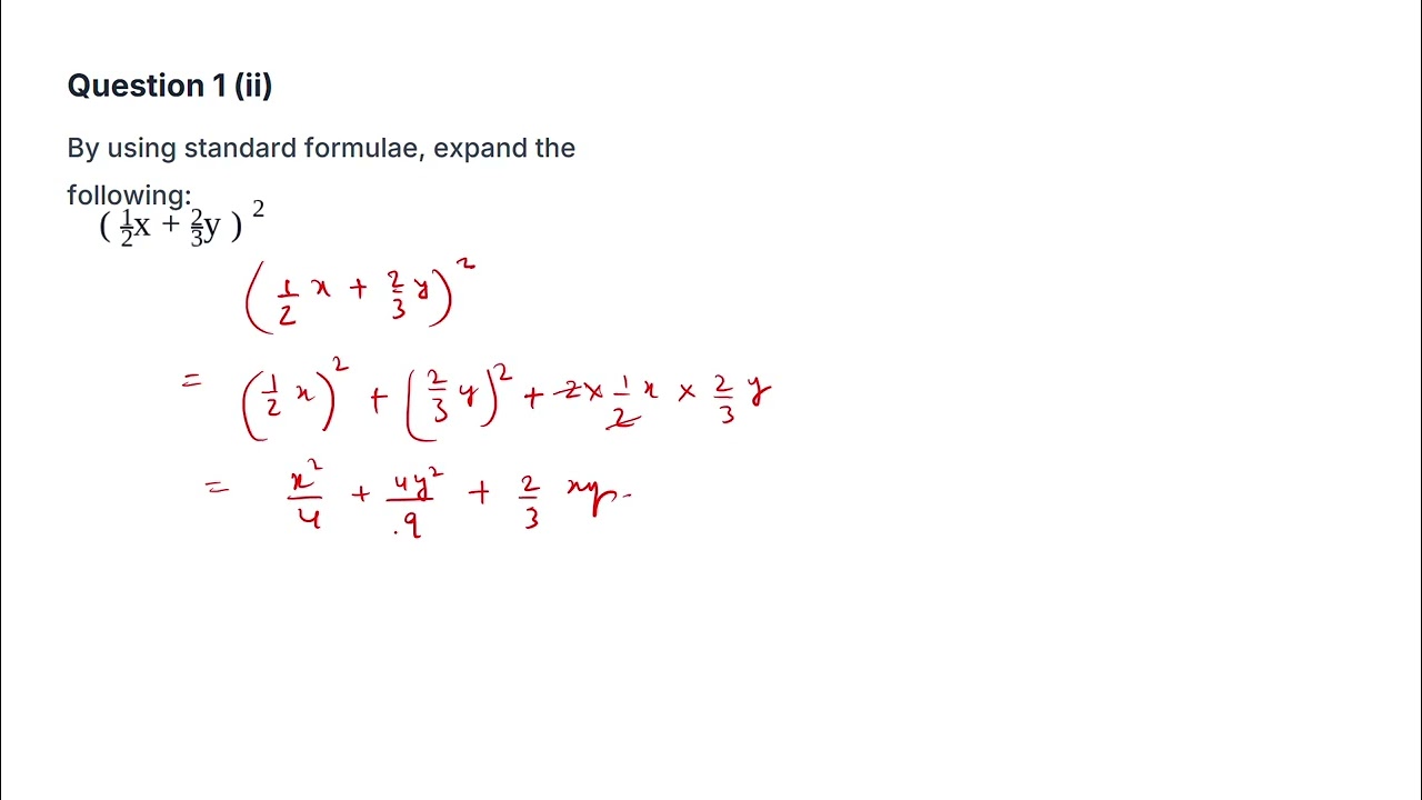 Expansion | Part 1 | Exercise 3.1 | ICSE Class 9 Mathematics