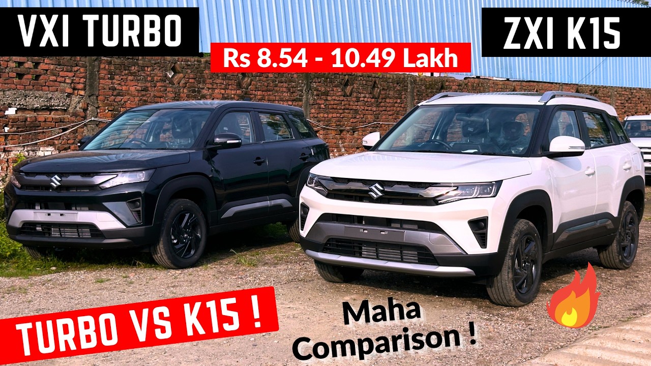 Maruti Brezza Facelift VXI 1.0 Turbo Vs Brezza ZXI K15 Comparison Review - Price, Features, Mileage