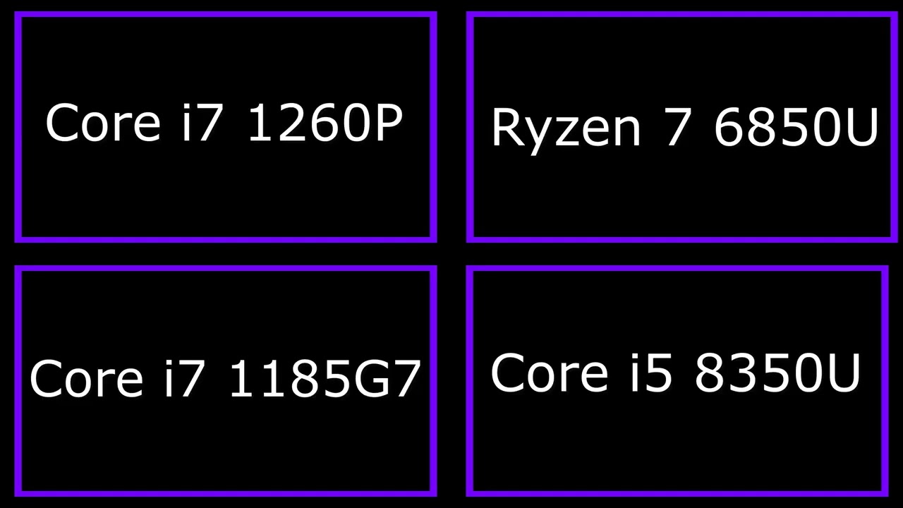 Сравнение тестов: i7 1260p, i7 1185G7, Ryzen 7 6850u, i5 8350u