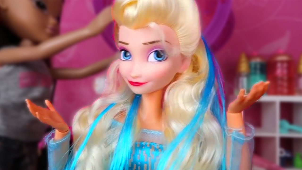 Beauty Salon for Elsa and Anna Frozen ✂️  Disney Princesses