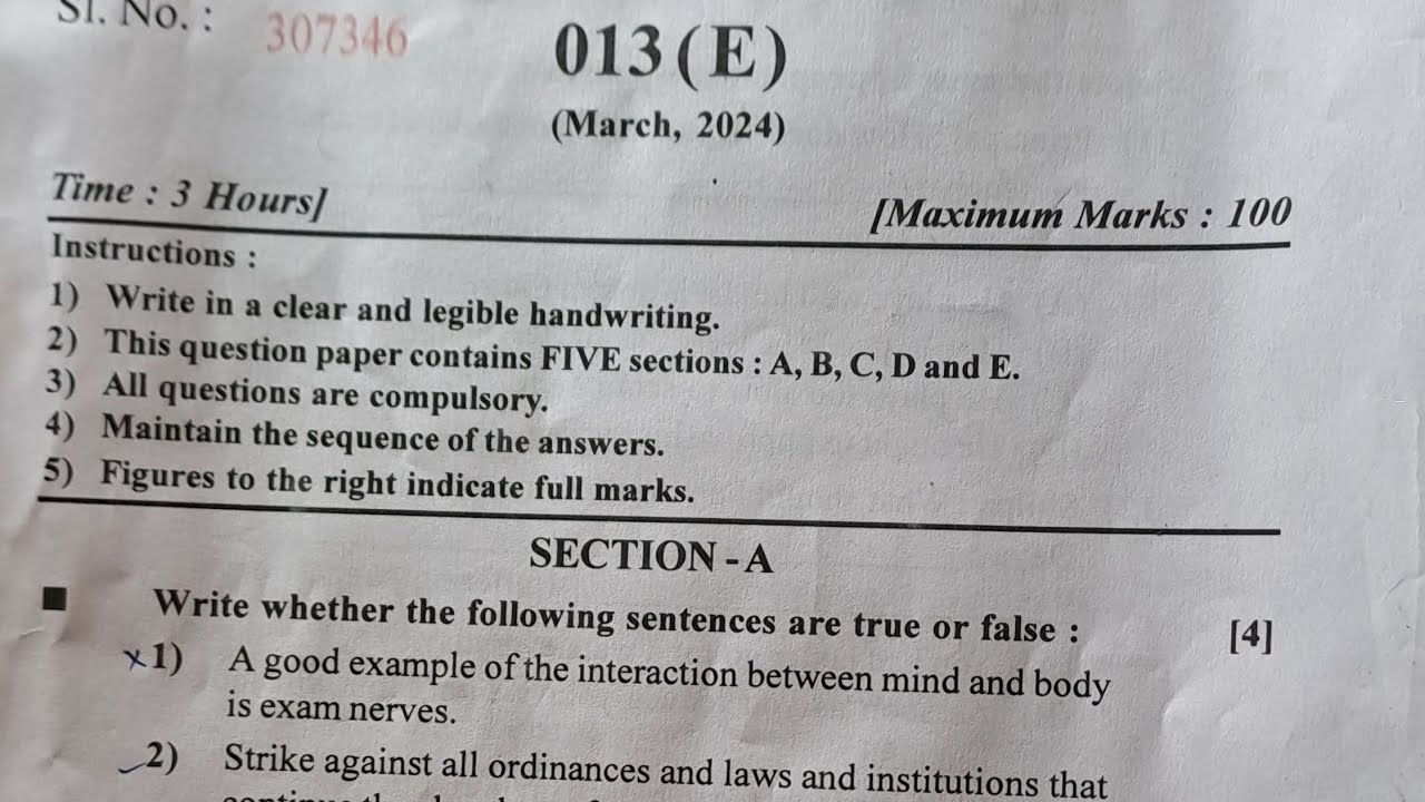 Board 2024 Std12 English Commerce Arts March 2024 Paper Solution 19 March 2024
