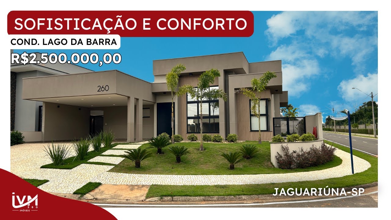 Casa Térrea com 3 Suítes no Condomínio Lago da Barra, Jaguariúna-SP