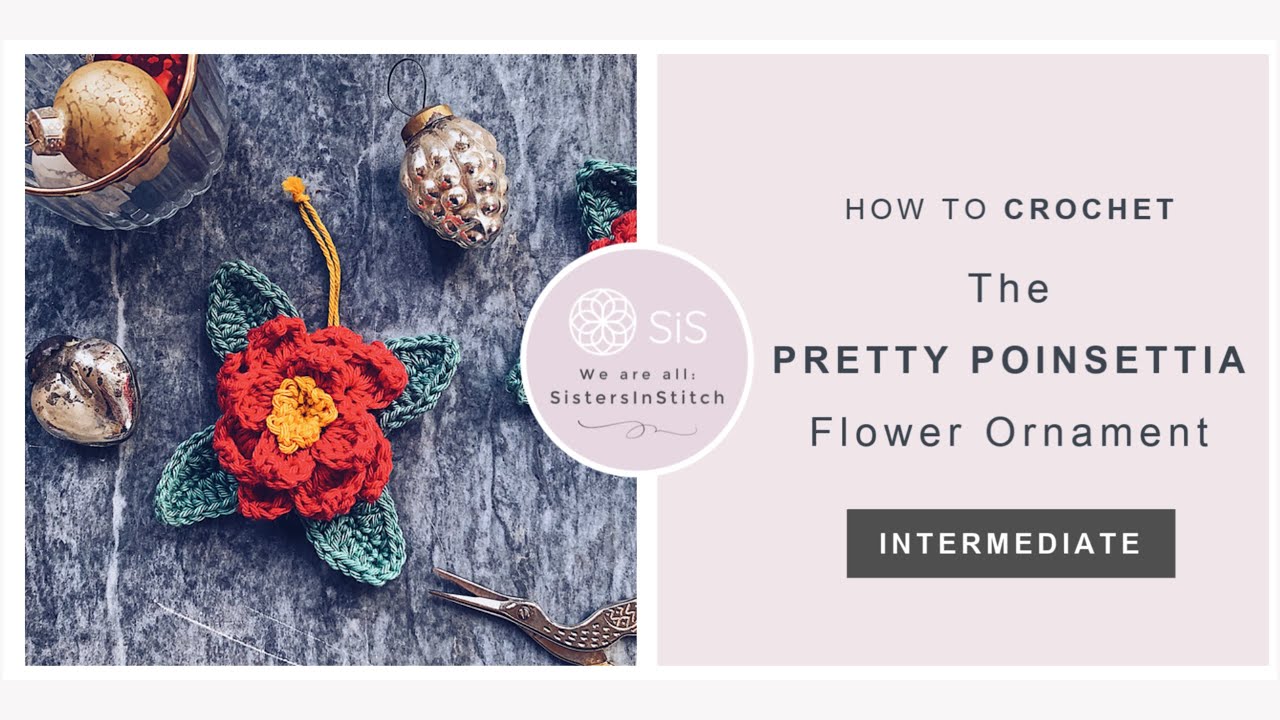 How to crochet the Pretty Poinsettia Ornament | An Add On Crochet Tutorial