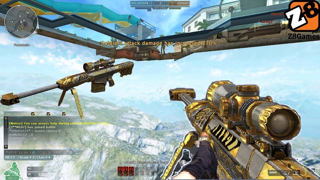 Crossfire NA 2.0 : Barrett M82A1 - Noble Gold - Hero Mode X - Zombie v4