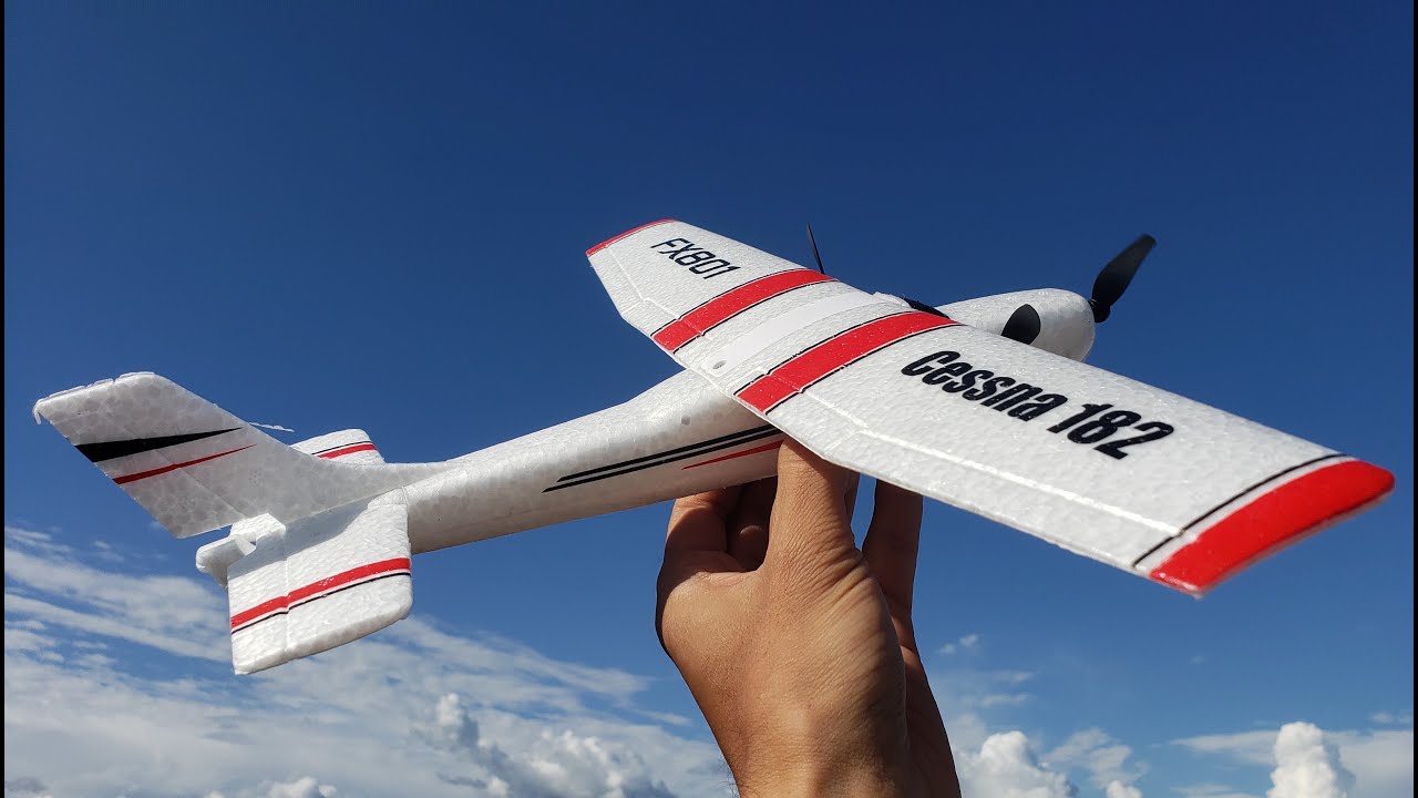 FX801 Cessna 182 2-канальный радиоуправляемый самолёт с фиксированным крылом. Распаковываем и тес...