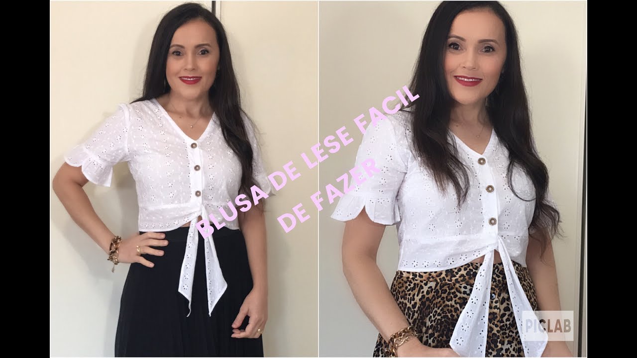 PART 2:BLUSA/CROPPED DE LAISE COM AMARRAÇÃO NA FRENTE