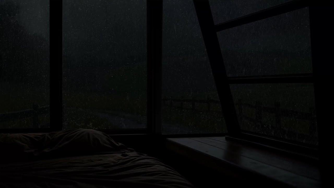 INSTANT SLEEP😴🌧Rainy Forest Cabin Night | Gentle Rain, Distant Thunder&Cozy Window Ambience(No Ads)