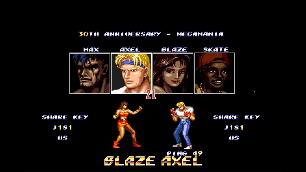 Streets of Rage 2 new era 2 player Megamania 1cc