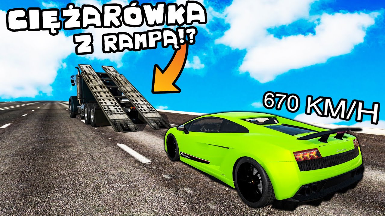 ❄️ SUPERSAMOCHODY SKACZĄ Z CIĘŻARÓWKI Z RAMPĄ!? | BeamNG Drive |