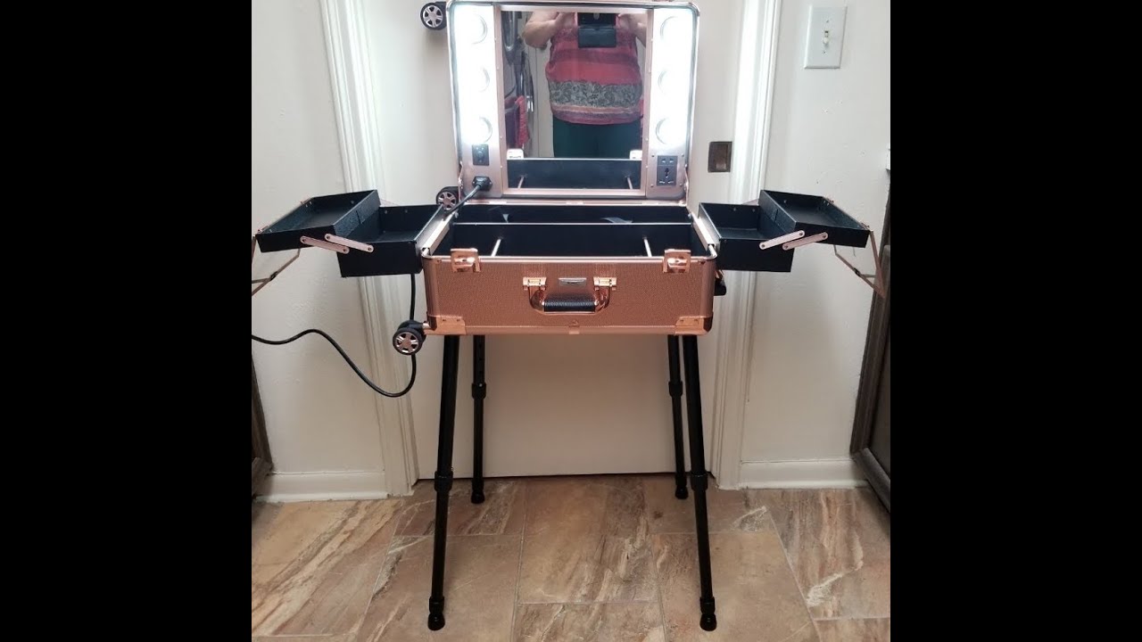 Kemier Makeup Case,Professional Artist Studio Cosmetic Train