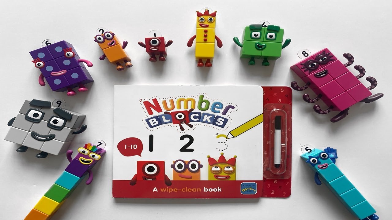 Numberblocks 1-10 Wipe Clean Maths Book | Numberblock Math Link Cubes 1-10 And Toys | Kids Maths