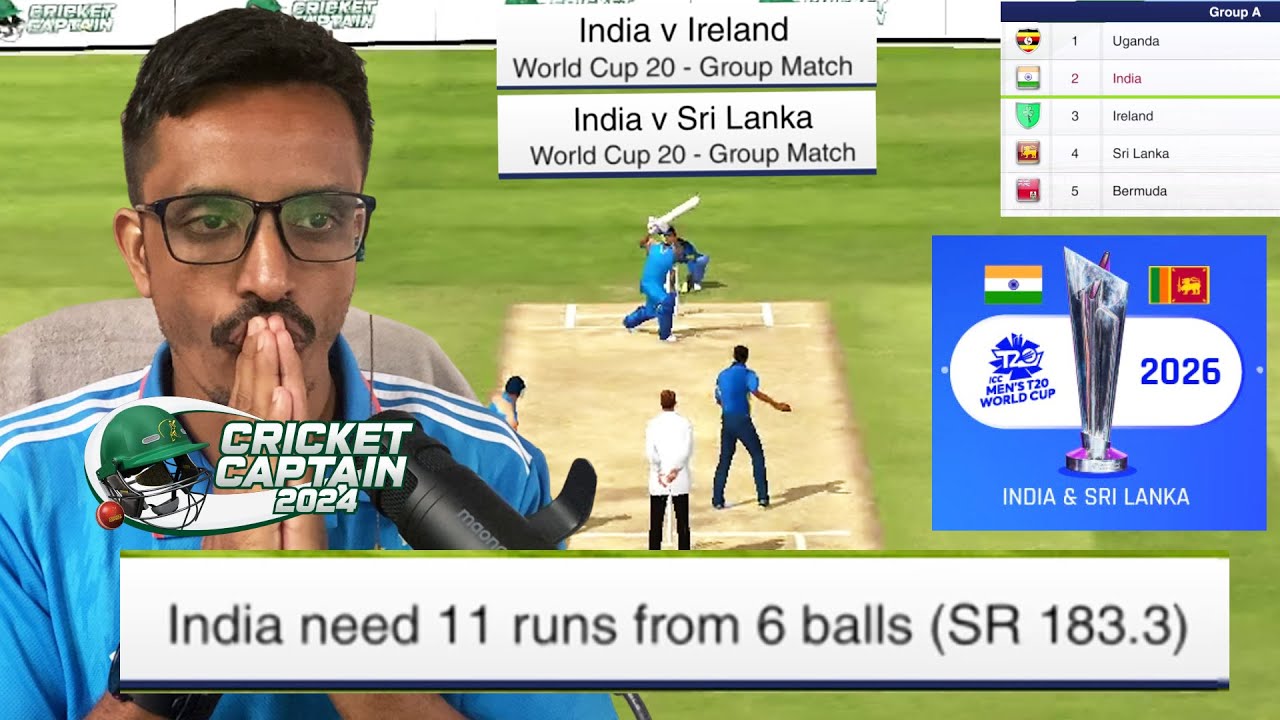 T20 Cricket World Cup 2026 Team India Campaign | vs Ireland, Srilanka Cricket Captain 2024 Gameplay