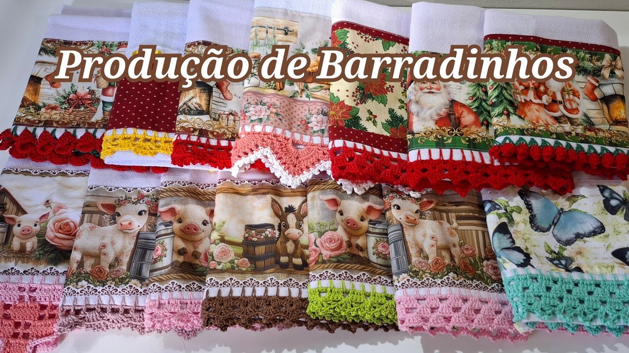 ✨️Produção de Panos de Prato –Barradinhos  Lindos e Fáceis de Fazer!