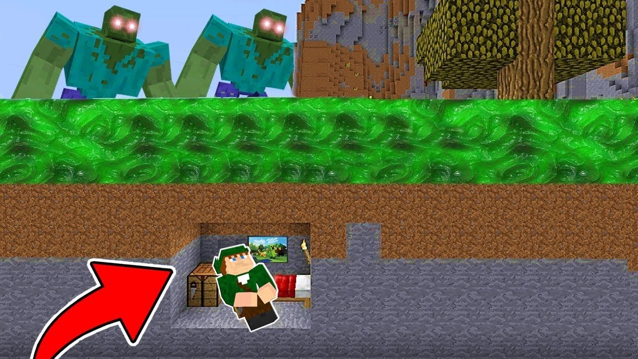 BASE 100% SEGURA CONTRA TSUNAM TÓXICO DE ZUMBIS NO MINECRAFT!!