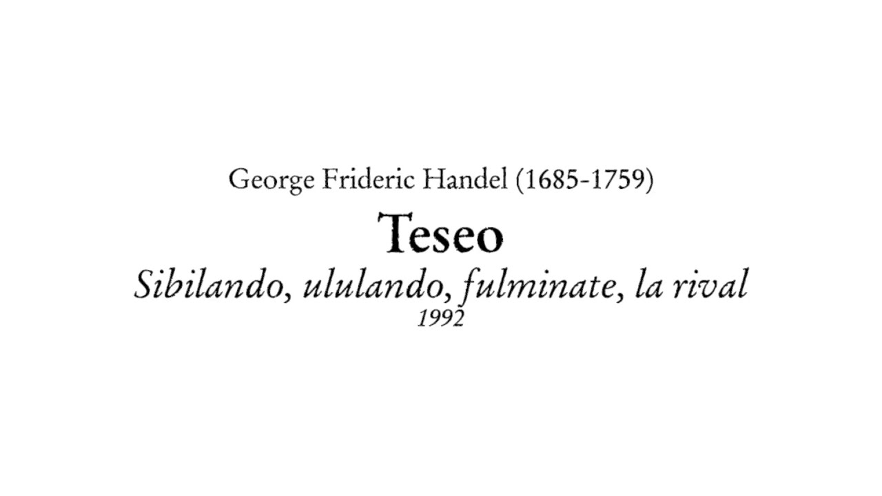 Della Jones - Handel: Teseo - 