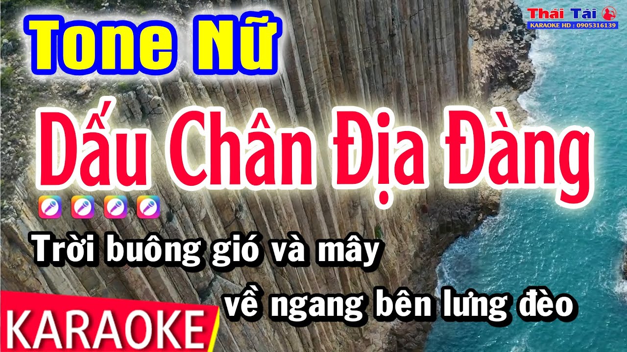 Karaoke Dấu Chân Địa Đàng Tone Nữ | Thái Tài