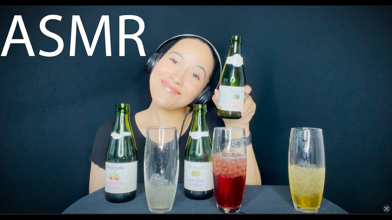 Drinking ASMR Cider, slurping Sounds, Ice Crunching sounds, and Burping