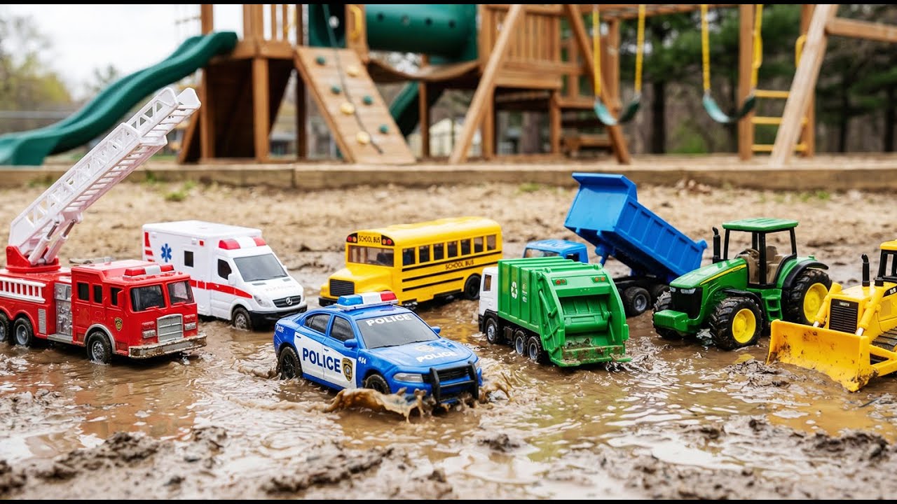 Tiny Cars' Big Playground Adventure! Mud Party Special 🏰🚗💦