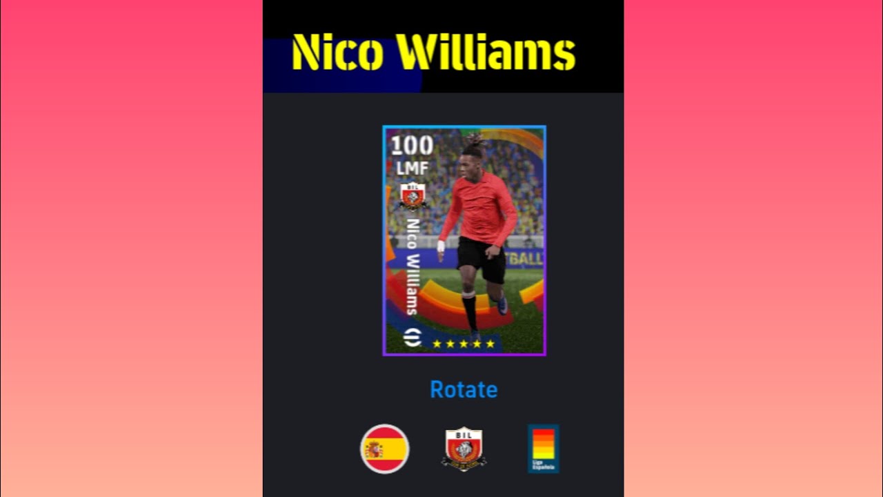 New 100 rated Nico Williams Best stats training guide. #efootball