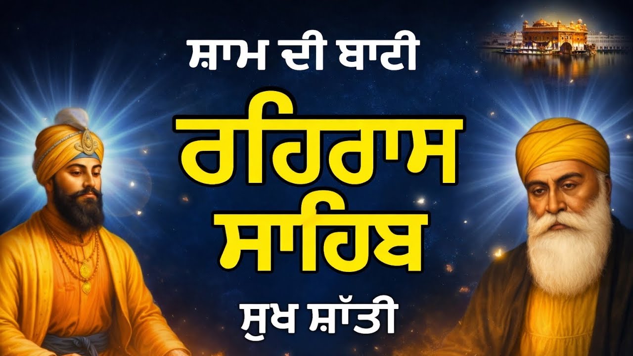 ਰਹਿਰਾਸ ਸਾਹਿਬ ਪਾਠ | ਸ਼ਾਮ ਦੀ ਬਾਣੀ | ਮਨ ਨੂੰ ਸ਼ਾਂਤੀ ਤੇ ਸੁਖ
