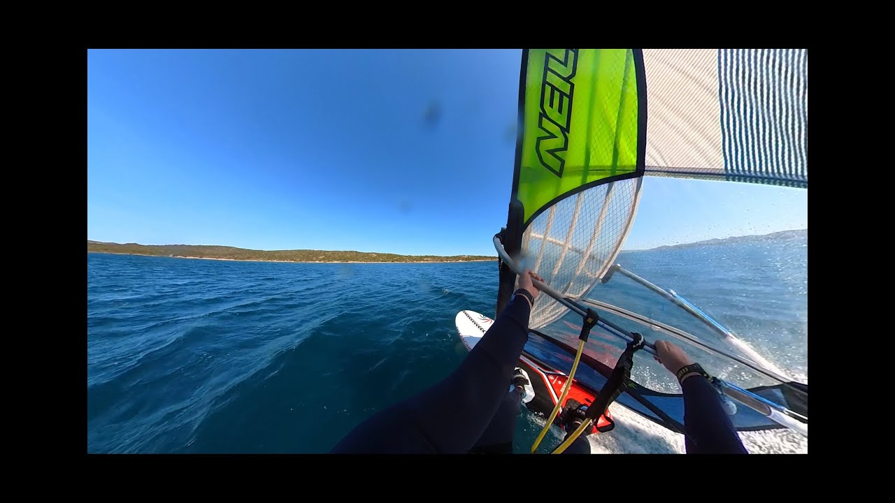 Light wind cruising in Sardinia on my big Slalom gear