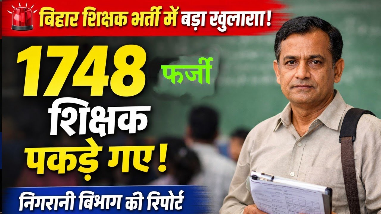 बिहार शिक्षक भर्ती में बड़ा खुलासा 🚨 1748 फर्जी शिक्षक पकड़े गए | निगरानी विभाग का चौंकाने वाला डेटा