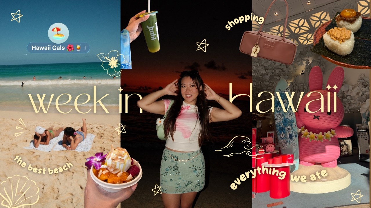 HAWAII VLOG 🌺 girls trip to Oahu! the best food spots on the island 🍧 north shore + waikiki shopping