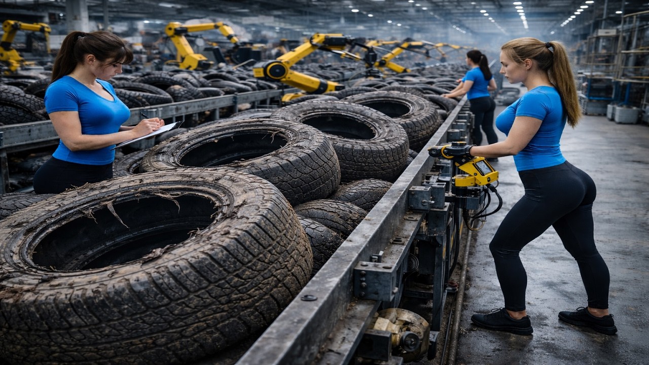 Millions of Old Tires Turned Into Fuel Per Day | Inside a Giant Tire-to-Fuel Factory