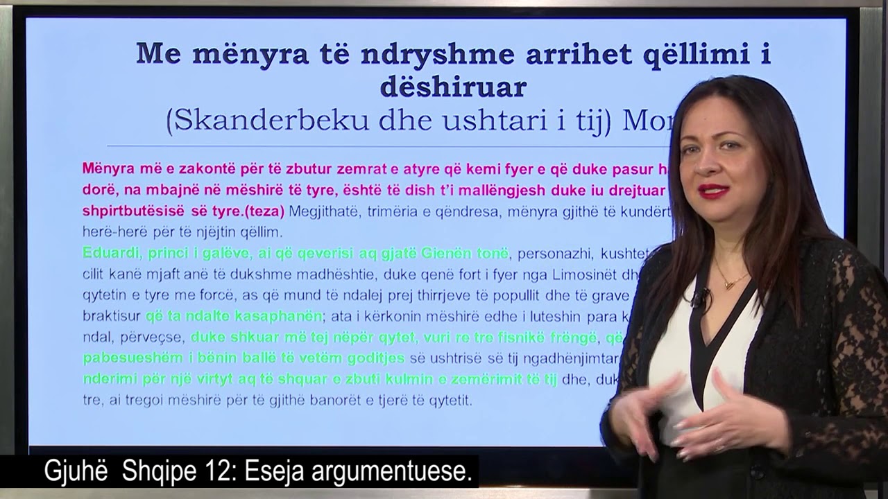 Gjuhë Shqipe dhe Letërsi -  Eseja argumentuese