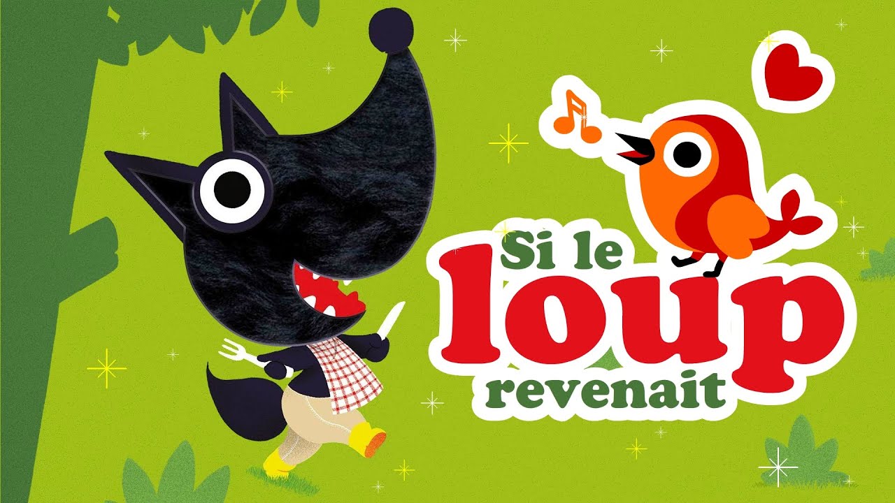 Si le loup revenait 🍽️ hou hou je suis le loup petites comptines pour bébé avec paroles