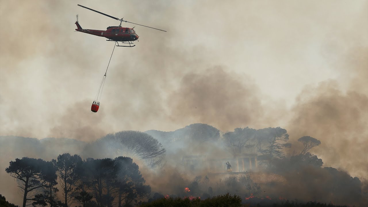 Raging wildfire forces evacuation of Cape Town university